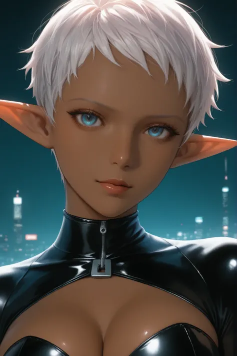 very short hair, pixie cut,,(Realistic),masterpiece,best quality,cinematic lighting,natural shadow,highest detail,professional photography,detailed background,depth of field,insane details,intricate,aesthetic,detailed face,subsurface scattering,looking at ...