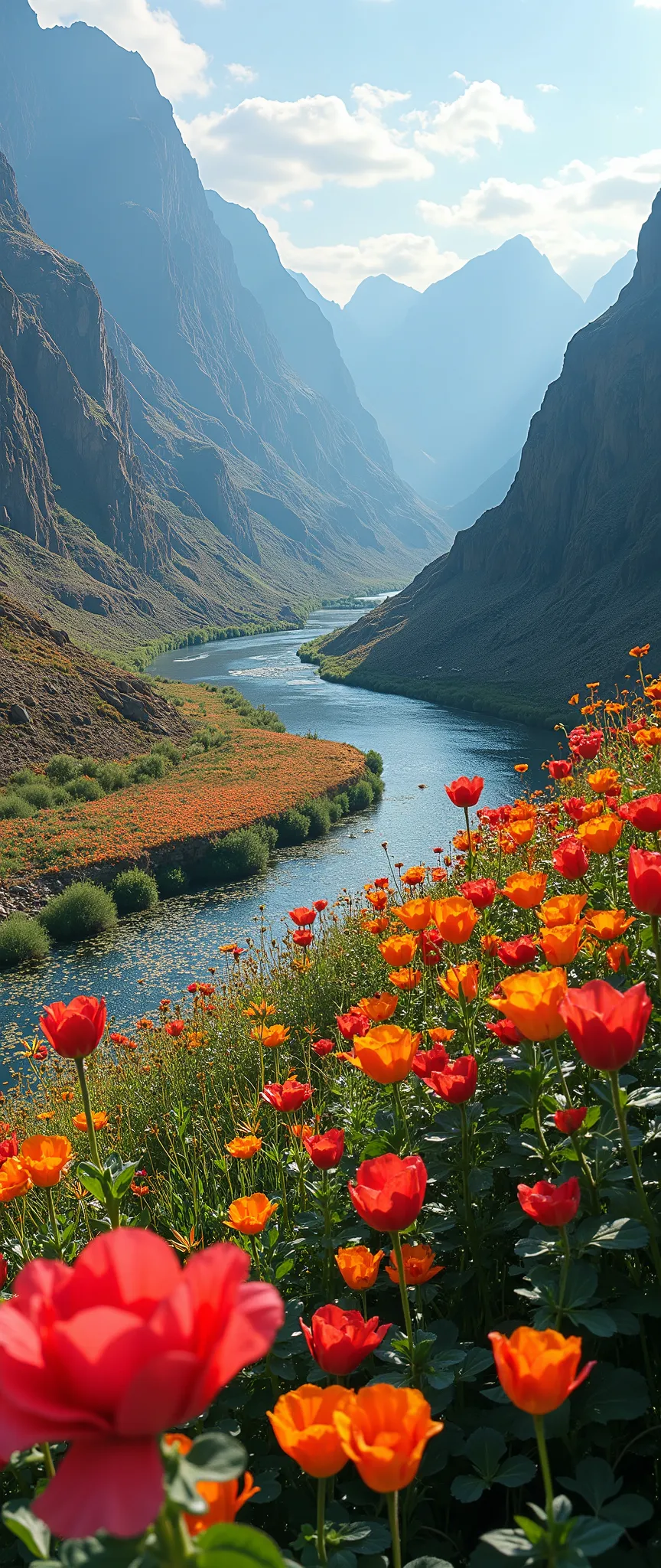  high image quality image では、 high image quality image 、(Extremely Impressive VecG Unity 8k wallpaper)、images of the Colorado river in flower season、Majestic Scenery 、Birds fly、Award Winning Photos、 in different colors、Inclusive 、high image quality、colorfu...