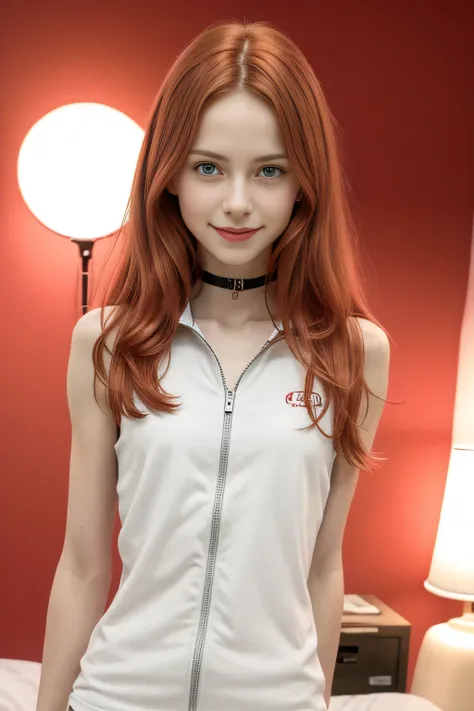  (18yo skinny redhead girl:1.2), cute onepiece tennis player suit ((supermodel)) (best quality, high quality), hyperdetailed, highres, high detail, intricate detail, HDR, 8k, sharp focus, detailed background, perfect hands, realistic eyes, detailed skin te...