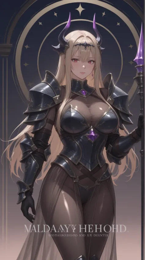 womanhood, Tight Night Armor, crystal cover , Emblem Shoulder Armor, circle, see-through cloth, Devil Lance