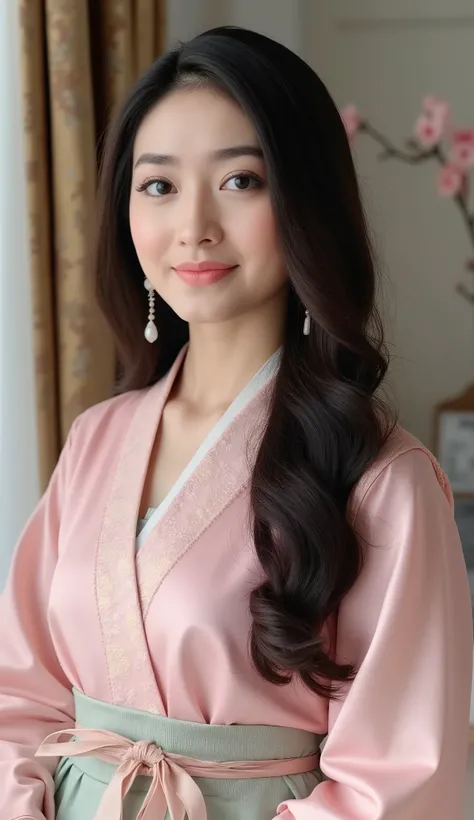 A beautiful Indian girl, 20 years old, fair skin, long black hair, big almond-shaped brown eyes, slim figure with medium-sized breasts, heart-shaped face, soft natural makeup, natural body proportions, ultra realistic, high detail, photorealistic, full bod...