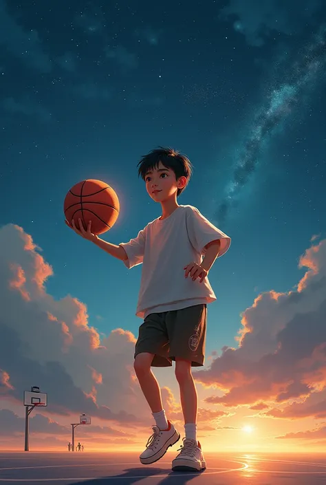 Qin Che, who is in love with Deep Space, plays basketball