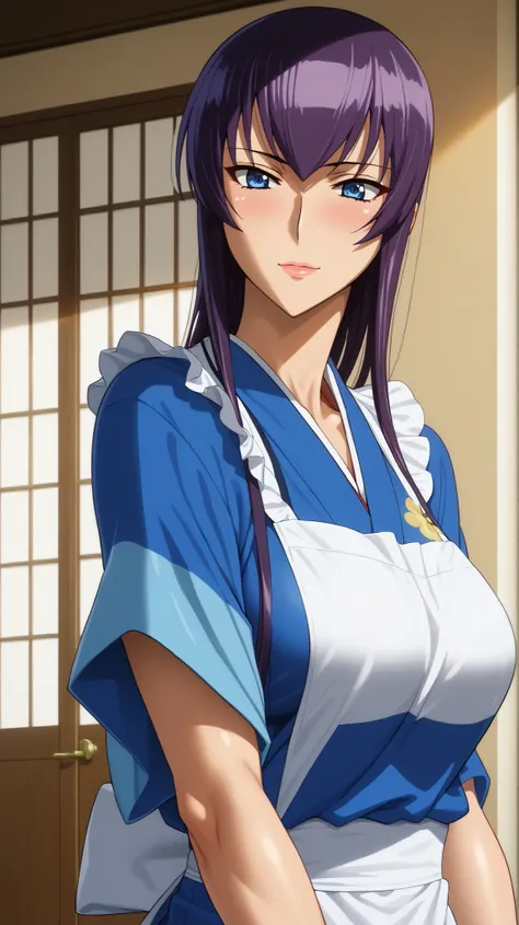 NSFW_SaekoBusujima_ownwaifu,NakedApron_SaekoBusujima_ownwaifu,Kimono_SaekoBusujima_ownwaifu,SwimSuit_SaekoBusujima_ownwaifu,MainOutfit_SaekoBusujima_ownwaifu,mature female, milf, motherly,auntjunedef, blue eyes, purple hair, long hair,