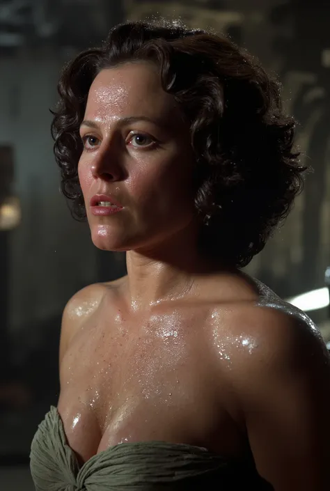 a massive xenomorph dick fuck unconscious Ellen Ripley pussy hard, Ellen Ripley is gunge all over her body and cum on her face