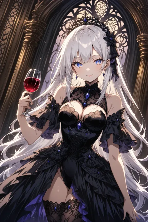 masterpiece, anime artwork, score_9_up, score_8_up, flat anime style, 1girl, 20 years old, delicate Japanese facial features, high cheekbones with subtle definition, small refined nose, naturally arched eyebrows, large expressive midnight blue eyes with in...