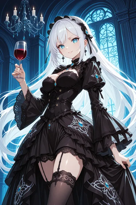 masterpiece, anime artwork, score_9_up, score_8_up, flat anime style, 1girl, 20 years old, delicate Japanese facial features, high cheekbones with subtle definition, small refined nose, naturally arched eyebrows, large expressive midnight blue eyes with in...