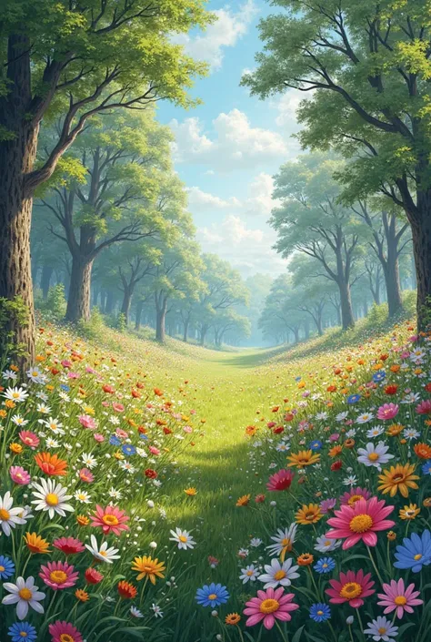 cool background with lots of flowers