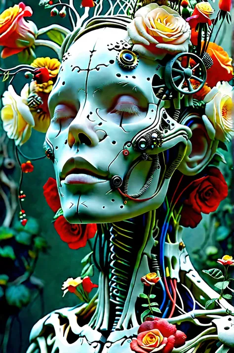 Ultra-realistic, photo-realistic, cinematic photography, realistic, hyperrealistic.   A striking figure with an intricately elongated and skeletal body that creates a dramatic and surreal impression. The skin is pale, almost ghostly, stretching over the si...