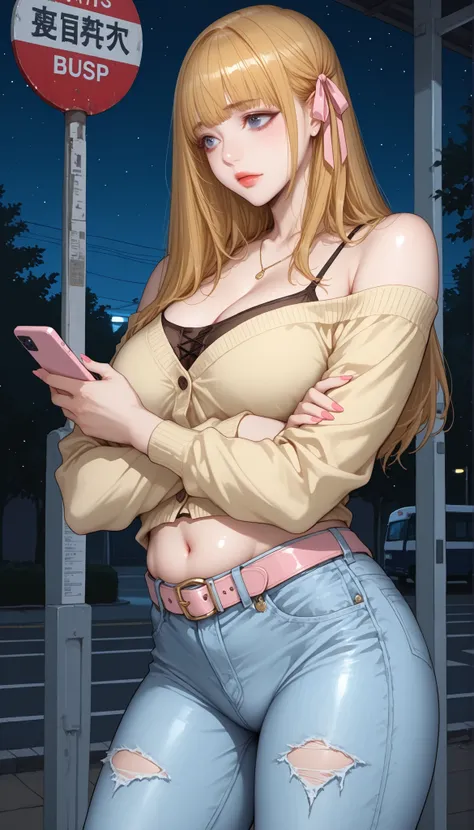 (PONY XL) Liya - FITNESS [ MANHWA], gorgeous pretty adult woman with orange-blonde long hair, forehead hair bangs, big blue eyes, fair natural skin, pink nails, small yet slightly plump breasts, small waist, plump light-red lips, and a perfect slender body...