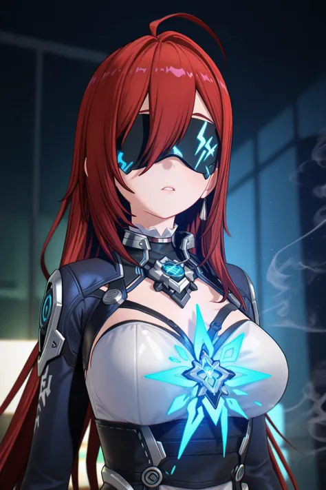 fine 3D rendering+cyber ink aesthetic+color smudging+blurred diffusion
A girl with middle two illness，long straight hair scattered messy，bangs half covering the eyes，expression with exaggerated dramatic，wearing gorgeous textured clothing，wearing exaggerated jewelry（Like metal chains、Glowing Rune、gear decorations, etc.），lighting effects all around the body，as if energy was dissipating。
dynamic ink dyeing effect，ink flowing like smoke，intertwined with cyber light effects。
high-contrast volumetric lighting with indigo blue and cinnabar gradients，creates a mysterious and tense atmosphere。
is rendered with Unreal Engine 5 and Octane，8k resolution，emphasizes the realism of the material combined with the flowing brushstrokes of ink。