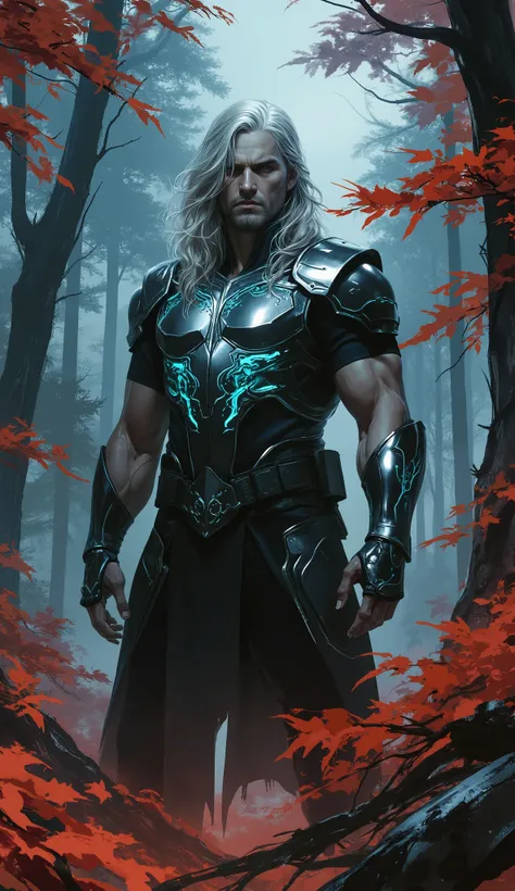 (masterpiece, best quality, ultra-detailed, high-resolution 8k), professional concept art of a character, full body shot.
A tall, formidable middle-aged male assassin of stoic demeanor, possessing a chiseled square face, sharp, piercing steel-grey eyes tha...