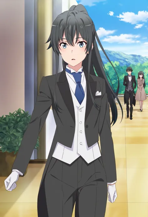 masterpiece, best quality, very detailed, , masterpiece, best quality, eyelashes, (Beautiful Eyes), cowboy shot, anime, Official Illustration, Official anime artwork, anime screencap, anime coloring, , yukinoshita yukino, blue eyes, black hair, long hair, ...