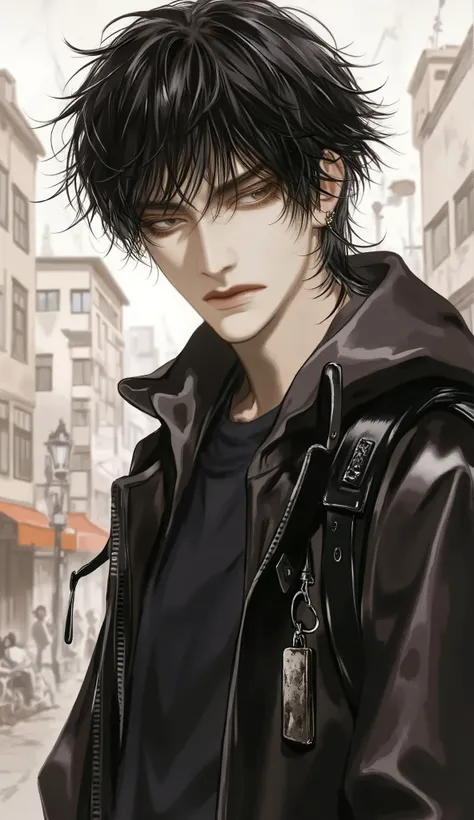 A digital illustration in the Manhwa style, character smiling sarcastically 
South Korean, inspired directly by the arts of Omniscient Reader's Viewpoint (ORV) e Eleceed.
-A semi-realistic, high-detail digital painting of a young man in the style of a high...