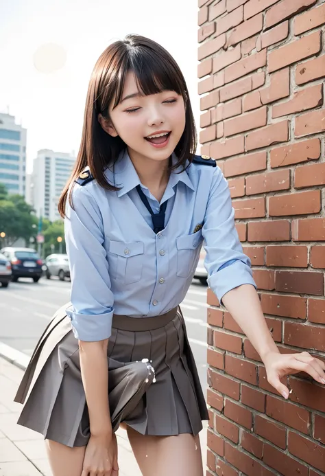 (top quality:1.2),  RAW pictures , Perfect Details, professional lighting, Sharp concentration in nude-colored clothes, Very beautiful and cute Japanese hands and my hands, girls have long brown hair, with bangs, round face, (close your eyes:1.2), (open yo...