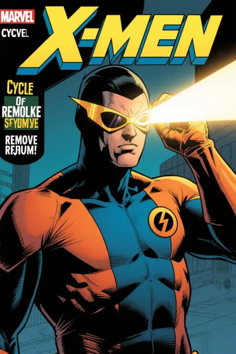  Marvel Comics 、X-MEN、cyclops、Remove your sunglasses、intense light from the eyes、