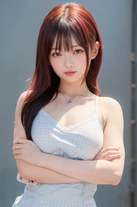 (top quality、8k、32K、masterpiece)、(realistic)、(realistic:1.2)、(high resolution)、very detailed、 very cute face and eyes、1 、round face、tight waist、Delicate Body、(close、top quality、attention to detail、rich skin details)、(top quality、8k、Oil:1.2)、(realistic、real...