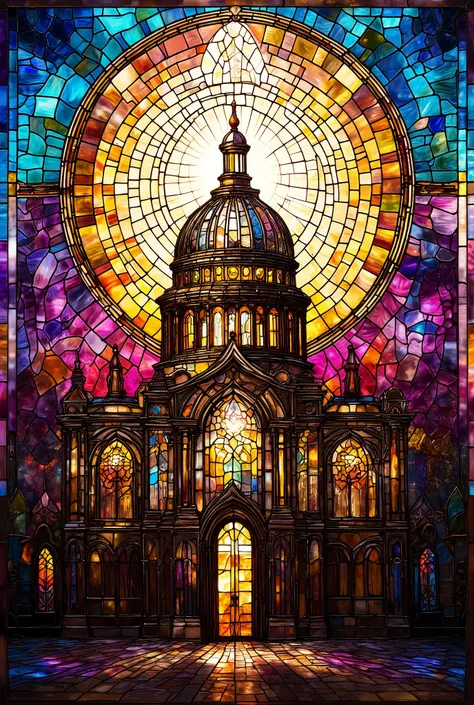 stained glass style St Paul's Cathedral