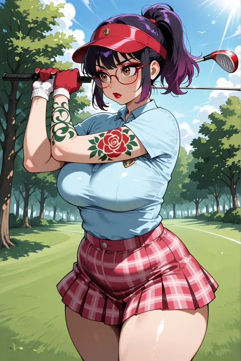 score_9, score_8_up, score_7_up, source_anime, highres, 
1girl, solo, transgender, femboy, Anna, (short hair, black hair, purple hair, gradient hair, multicolored, ponytail, warm brown eyes, glossy red lipstick, plump lips, eyeshadow, mascara, long eyelash...