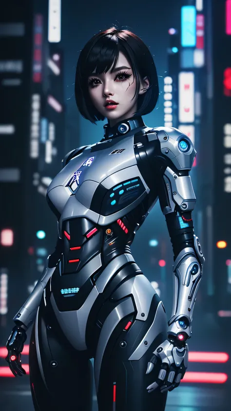 cyber punk, (((masterpiece))), (realism, realism texture), (top Quality, High Quality:1.3), (top resolution, high resolution), ultra detailed, (high detailed), beautiful android girl, (mechanical parts skin:1.3), (Fine skin face:1.3), ((Unparalleled Japane...