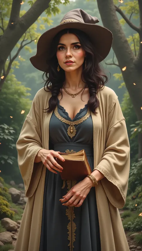 A woman with a wizard hat, Retired Mage, magic