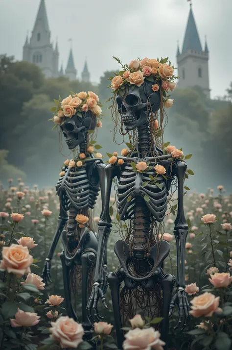 a close up of two skeletons with glowing heads and arms, biomechanical xray, xray hd, xray, cybernetic neck implant, x-ray photography, titanium skeleton, xray art, x-ray, x - ray, x ray, ( ( ( skeleton ) ) ), medical image, neck zoomed in, x - ray black a...