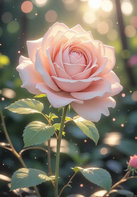 Beautiful Rose,anime style,high resolution,Extremely Detailed,Professional,Perfect Light and Shadow,delicate texture,Vivid Colors,Bokeh Backgrounds,Twilight Sky, light breeze ,Garden view ,Highly Detailed Oil Paintings,portrait style with rich details, 4K ...