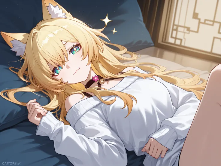 catgirl sparkle (Honkai star rail) digital anime style