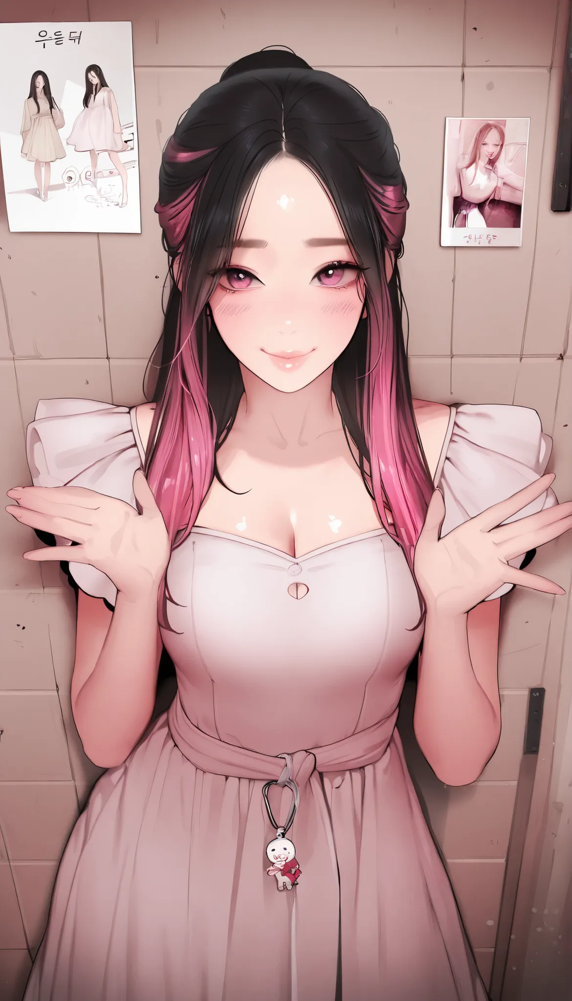 masterpiece、top quality、High precision in selection、high quality images、8k, 1 woman、perfect hands、 skin and clothing texture 、 beautiful eye expression 、Shiny latte-colored hair,long hair, Manga inspired by Lee Jong Suk, trending on deviantArt, realism, d...