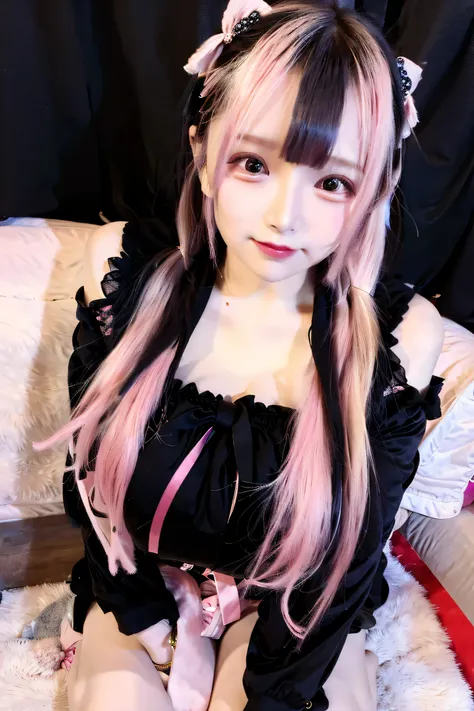 18 year old beautiful girl, big eyes, gigantic breasts, and slender, 8K, top quality, (very detailed head: 1.0), (very detailed face: 1.0), (very detailed hair: 1.0), very detailed official artwork, anime moe art style, clean detailed anime art, smile, pin...