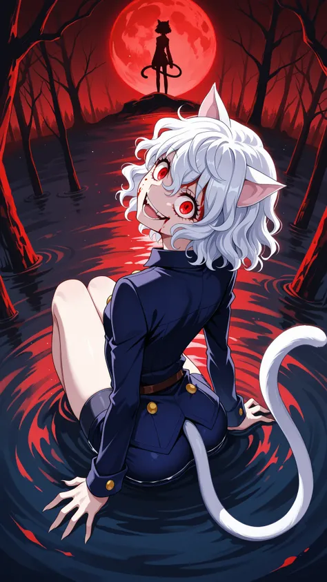 BREAK (masterpiece:1.2), best quality, high resolution, unity 8k wallpaper, (illustration:0.8), (beautiful detailed eyes:1.6),Ancient twisted forest bathed in crimson moonlight, towering black oaks with branches, blood-red moon in the sky, casting long sha...