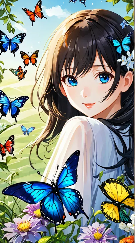 highdefinition images,front-end、butterfly々Create a vertical frame of、Design your own frame