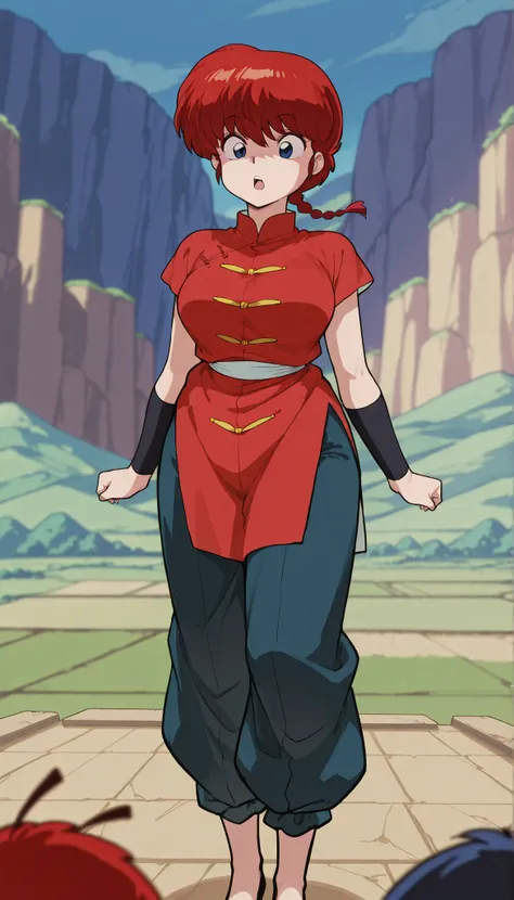 1 Girl, Ranma-chan , 咧Mouth笑, Open_Mouth,  watching the audience, Chinese_clothes,  , masterpiece,  is the best quality, High quality,  is very beautiful,  high resolution,  Ultra HD,  ridiculous results, up to date, landscape,  Depth of Field, landscape, ...