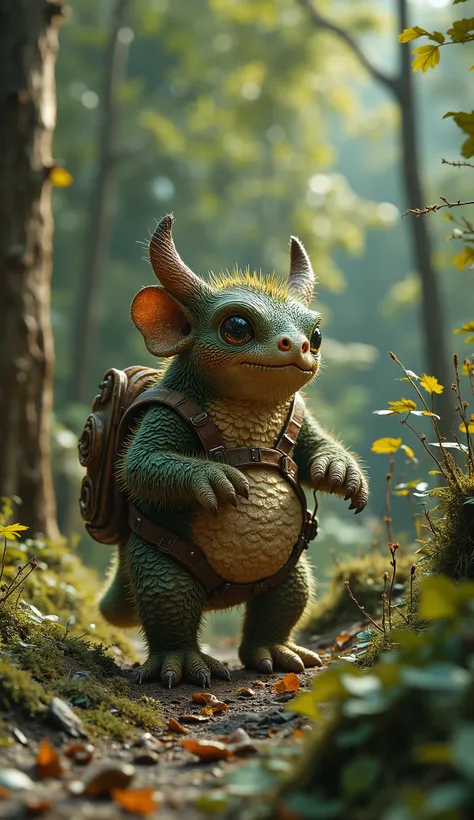 live-action、real、8K、HDR、cute monsters live in the woods