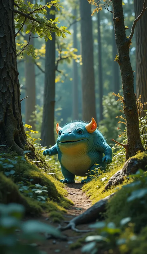 live-action、real、8K、HDR、cute monsters live in the woods