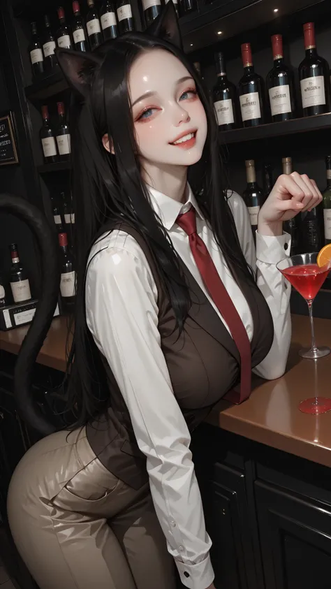 very aesthetic, 걸작, 고해상도, 8k 해상도, high contrast, (semi-realistic), newest, koreanai, best_quality, finely_detailed_eyes_and_detailed_face, (1 cat_girl), black_cat, beautiful, pretty, cat_ears, cat_tail, solo, long_hair, straight_hair, (no bangs, forehead ...