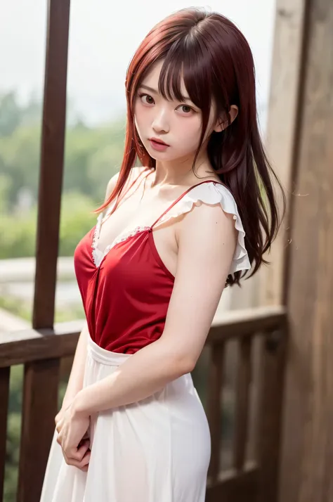(top quality、8k、32K、masterpiece)、(realistic)、(realistic:1.2)、(high resolution)、very detailed、 very cute face and eyes、1 、round face、tight waist、Delicate Body、(close、top quality、attention to detail、rich skin details)、(top quality、8k、Oil:1.2)、(realistic、real...