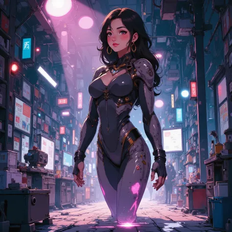 Anime art,anime style,(mestra:1.2),(The highest quality),(super detalhado),(Ultra-high resolution),(best illustrations),8k,papel de parede,Beautiful female cyborg,corpo inteiro,psychedelic,Arte vetorial,Highest quality layered textures,progressivo,estouro,...