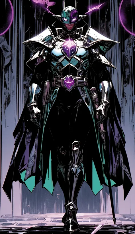 Manga character full body:

 Figure and posture :
high, extremely stylized, he constantly poses as if he were on a runway. His gait is almost choreographed.

I wore a:
Show presenter costume mix with ceremonial armor. Wide shoulder straps with LED lights t...