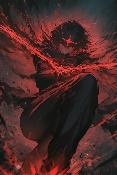 masterpiece, best quality,1 girl ,best quality,heroic pose,dynamic angle,dynamic background,with epic effect, high angle shot,like CCTV footage,red dark magic