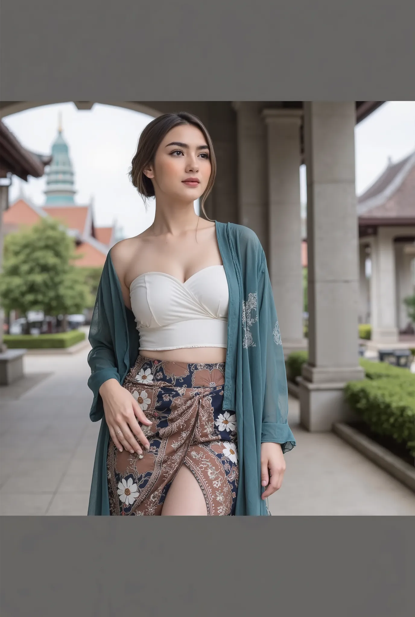 ((Best Quality, 8k, Masterpiece: 1.3)), Focus: 1.2, Perfect Body Beauty: 1.4, Buttocks: 1.2, ((Layered Haircut)), (Wet Clothes: 1.1), (Rain, Street:1.3), (Breasts: 1.2), (Hanfu: 1.2), Bare Shoulders, Bare Legs, Highly Detailed Face and Skin Texture, Fine E...
