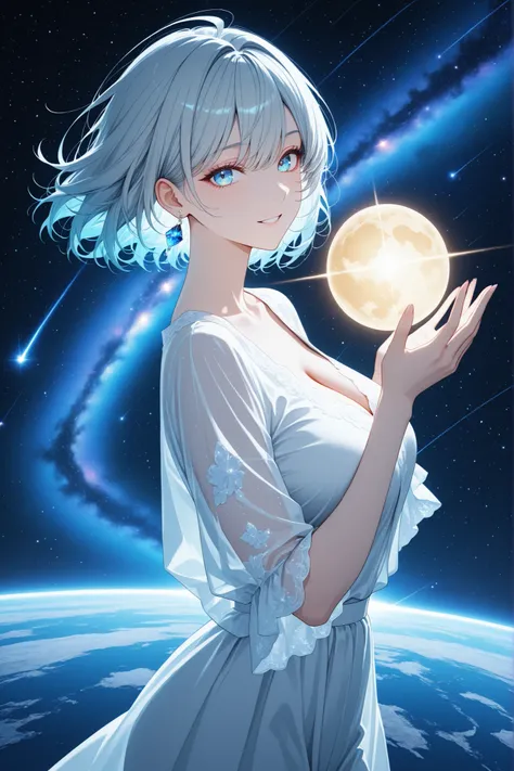 Aesthetic Resolution, Attractive Woman, solo, Aesthetic natural light, spectacular space-time background, top quality, 