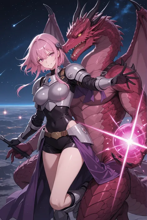 a beautiful woman ride on the strict dragon, a pair of sexy warriors ride on the strict real dragons, beautiful face, she is a slender warrior with an alluring glow and explosive strength, they are time troopers who appeared beyond time and space, 
even th...