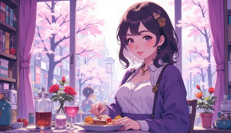 Anime art,anime style,Tuts tuts taste kinda purple