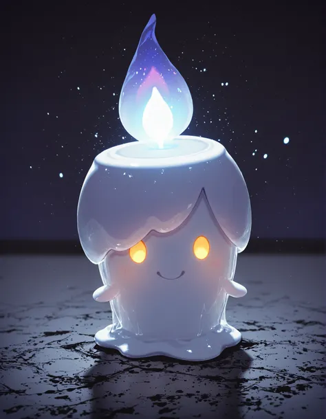 antiKH,, solo, no human, furry, (litwick:1.25), full-length portrait, glistening body, solid circle eyes, translucent body, translucent skin, in glass bottle, chibi, glowing, BREAK, masterpiece, best quality, high quality, [by Rasusurasu, by Gsusart:(reali...