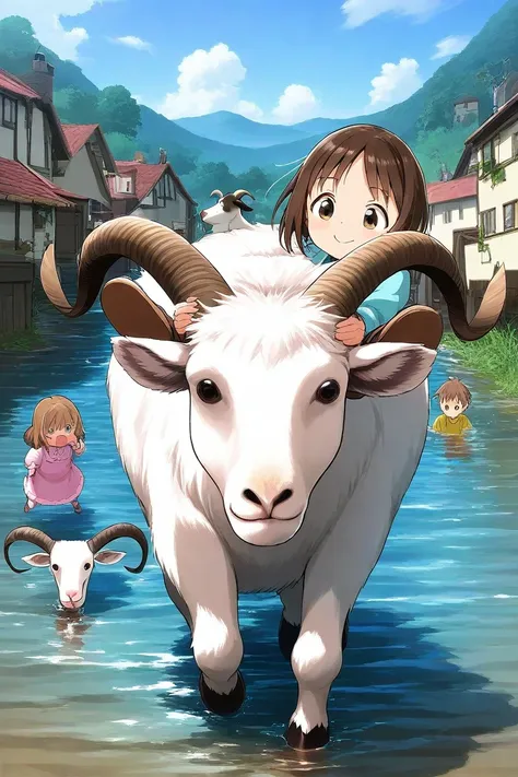 In a village there lived a goat with three small dead children. One day there was a flood in the village. The goat carried its children to a higher place but got stuck in the water itself. She tried to save her children until the last moment and ultimately...