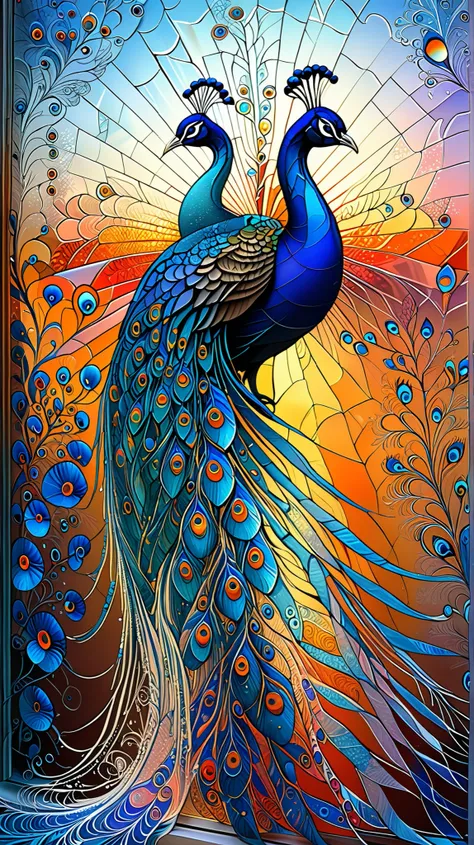 drew the shape of a peacock with a single line of frost on the window,  beautiful , esthetic, melew, Fractal Frost, Floral,  octane rendering , fine detail not shot from below, hyperrealistic, very detailed, ultra sharp, PROFESSIONAL PHOTO SHOOT, dark ligh...