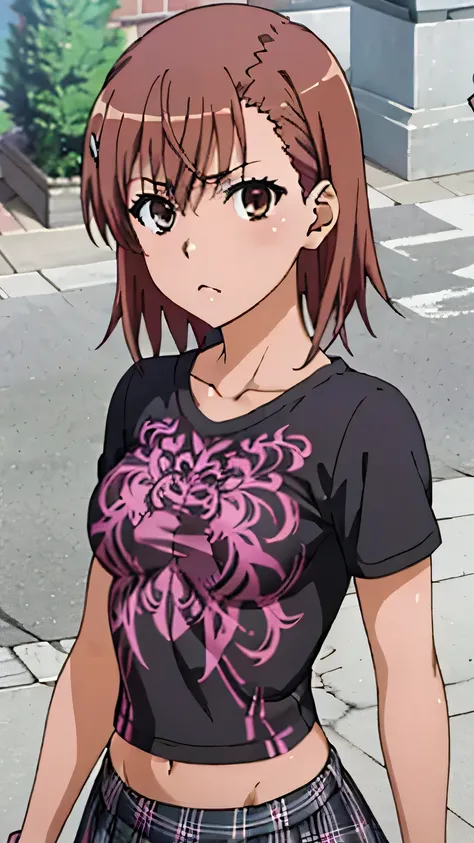 (masterpiece, best quality, high resolution, 8k:1.2), (anime coloring:1.2), highly detailed, beautiful eyes, perfect eyes, fine eyes, brown eyes, featuring big highlights, detailed face, highly detailed, fine eyes, symmetrical eyes, one girl, alone, Misaka...