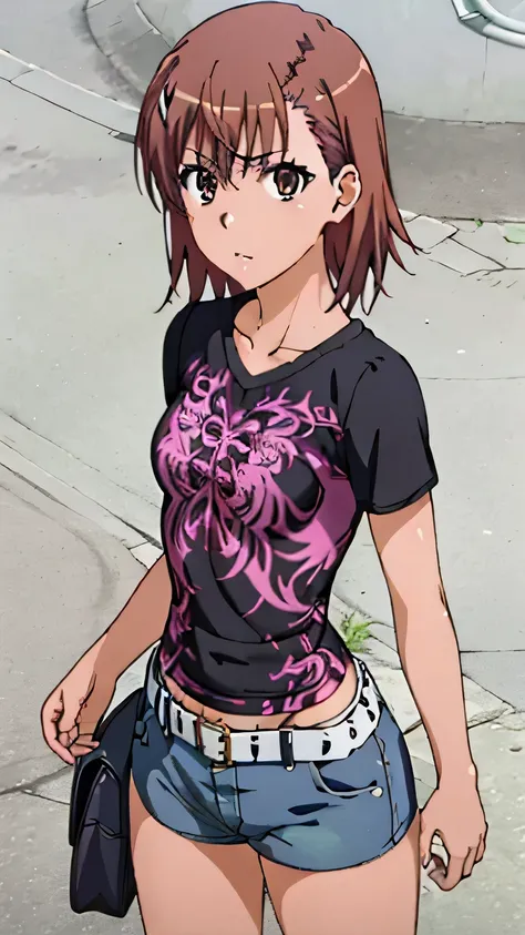 (masterpiece, best quality, high resolution, 8k:1.2), (anime coloring:1.2), highly detailed, beautiful eyes, perfect eyes, fine eyes, brown eyes, featuring big highlights, detailed face, highly detailed, fine eyes, symmetrical eyes, one girl, alone, Misaka...