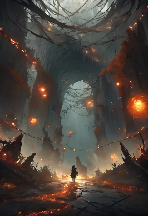 the environment is An immensity made of threads stretched in the void, Each thread is a broken link between two worlds. As they venture there, travelers can hear frozen thoughts Or walked in the memories of others. Some threads lead to pockets of alternate...