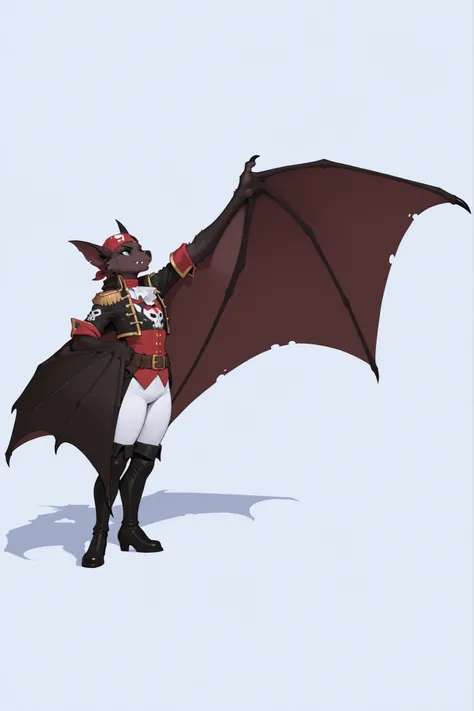 anthro bat,, masterpiece, high quality, great Patagium arms wings, dark fur, arm-wings, Patagium wings